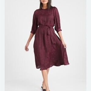 Banana Republic Deep Wine Midi Dress
